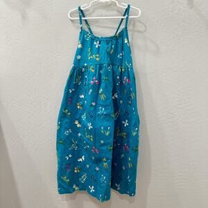Hanna Andersson Cerulean Butterfly Garden Floral Tank Dress